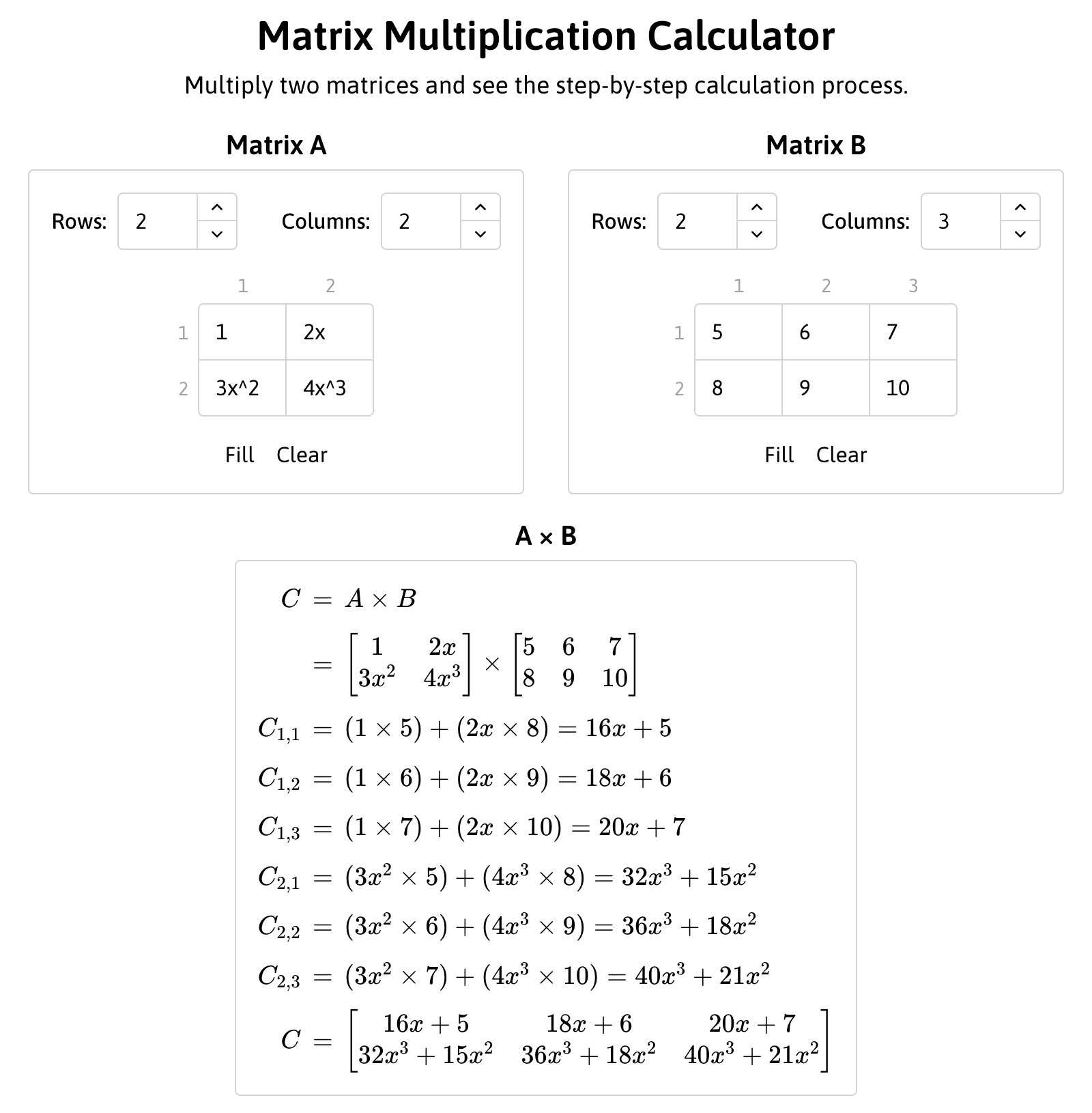 matrixmultiplicationcalculator.com Screenshot